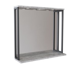 Зеркальный шкаф "БРУКЛИН" 80 Бетон с подсветкой ЛОФТ (ЛДСП) - 543942