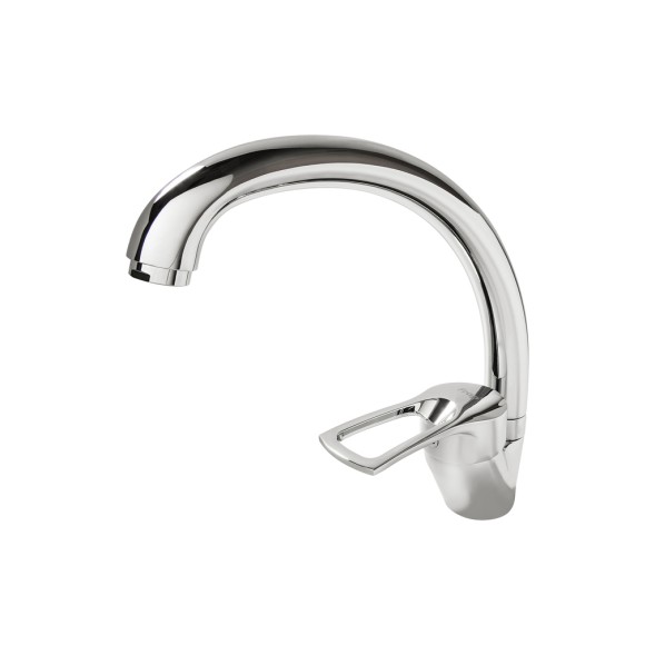 Смеситель для кухни 40к F41701-B FRAP (выс. пов. излив, п/гайку, хром, силумин) - F41701-B 