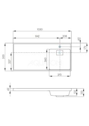 Раковина - столешница AQUATON Лондри 1050, белая (1A72223KLH010)