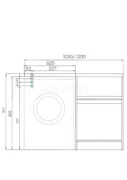 Раковина - столешница AQUATON Лондри 1050, белая (1A72223KLH010)