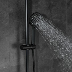 Душевая система термостат  G2490-6 GAPPO лейка &amp;quot;Тропический душ&amp;quot; D225 ЧЕРНЫЙ - G2490-6 