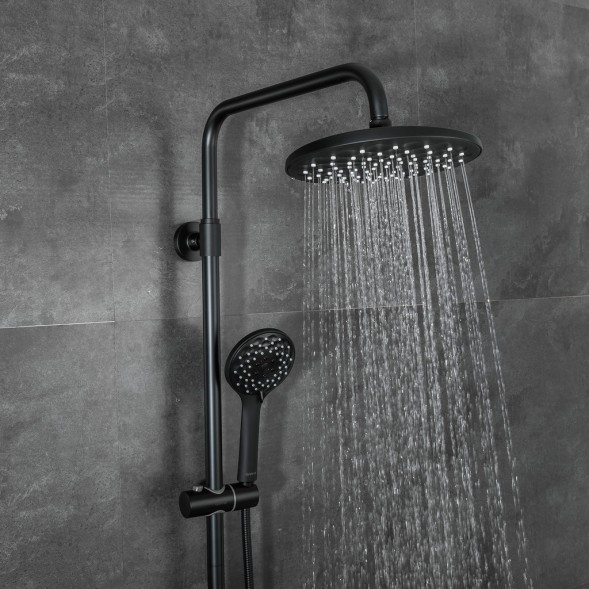 Душевая система термостат  G2490-6 GAPPO лейка &amp;quot;Тропический душ&amp;quot; D225 ЧЕРНЫЙ - G2490-6 