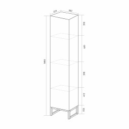 Пенал &amp;quot;Окленд&amp;quot; Дуб Мелфорд правый (350*1858*319) ЛОФТ (ПВХ) - 553259 