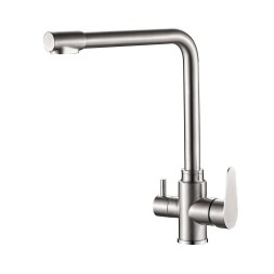 Смеситель для кухни 35к HB76802 HAIBA с вых. для питьевого фильтра б/отв п/гайку НЕРЖ - HB76802