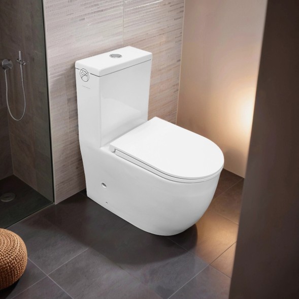 Унитаз-моноблок Azario Velluto, торнадо, с сиденьем микролифт 650*370*775 (AZ-6281)