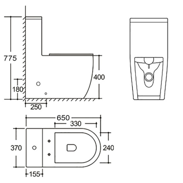 Унитаз-моноблок Azario Velluto, торнадо, с сиденьем микролифт 650*370*775 (AZ-6281)