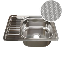 Мойка врез 58х48 (0,8) прав вып 3 1/2 MIXLINE 18см с сифоном ДЕКОР - 532309