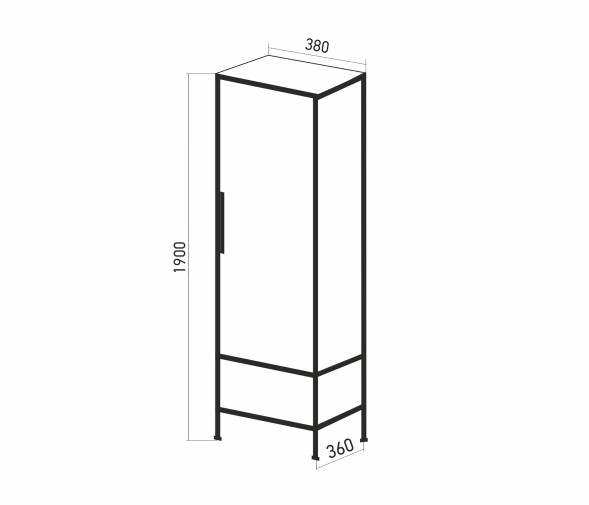 Пенал &amp;quot;БРУКЛИН-38&amp;quot; Бетон ЛОФТ (ЛДСП) - 543944 