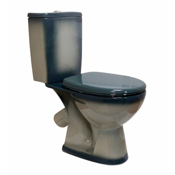 Унитаз-компакт &amp;quot;Уют&amp;quot; зеленый (косой, нижн, сид полип, 2-кн арм) (Rosa) - 4630055558780 