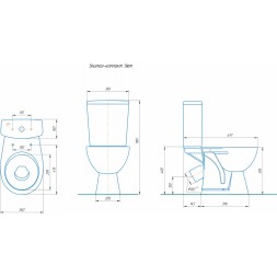 Унитаз-компакт &amp;quot;Уют&amp;quot; зеленый (косой, нижн, сид полип, 2-кн арм) (Rosa) - 4630055558780 