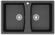 Кухонная мойка AZARIO Elmas 780х500х190 двойная, искусственный мрамор, цвет черный (CS00078333)