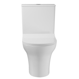 Унитаз-моноблок безободковый WAVE STAR, гор,ниж,2-кн.арм,сид.полипр,м/л,быстр,БЕЛЫЙ глянец - 555165 