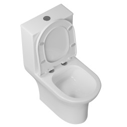 Унитаз-моноблок безободковый WAVE STAR, гор,ниж,2-кн.арм,сид.полипр,м/л,быстр,БЕЛЫЙ глянец - 555165 