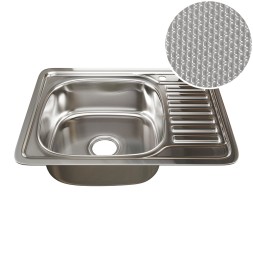 Мойка врез 65х50 (0,8) лев вып 3 1/2 MIXLINE 18см с сифоном ДЕКОР - 532310