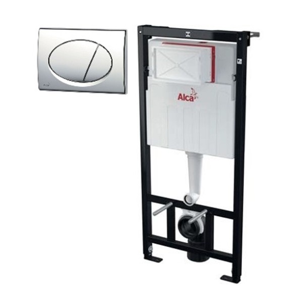 Комплект системы инсталляции Alcadrain для под. унитазаA101/1120с кн. M71(кн. хром-глянец) - AM101/1120-3:1 RU M71-0001 