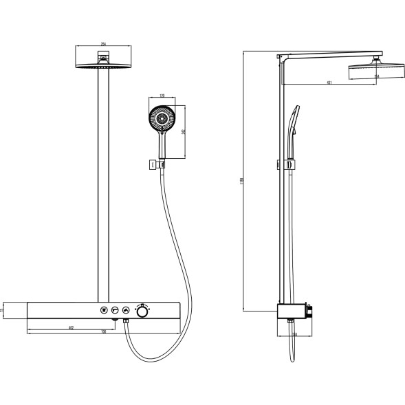 Душевая система Azario Deepsea термостатический картридж, черный (AZ-679008DB9PA)