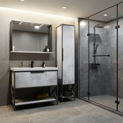 Тумба д/ванной "БРУКЛИН-100" Бетон под раковину Фостер 100 (Kirovit) ЛОФТ (ЛДСП) - 543946