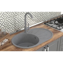 Мойка ML-GMS05 СТАНДАРТ овальная с крылом, темно-серый (309), 740*455*190мм - 00-00002492