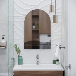 Зеркало MIXLINE "Амели" 390*585 (ШВ) с полкой (К) - B420