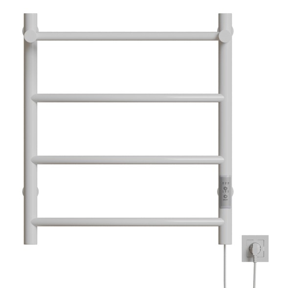 Полотенцесушитель MIXLINE CAPELLA  60х50 (таймер, 251Вт, 3 перекладины + ПОЛКА) электрический БЕЛЫЙ - ML-556345 