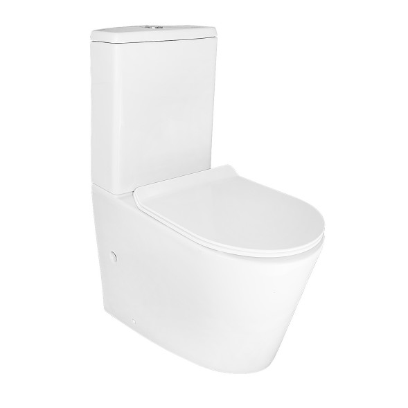 Унитаз-компакт Azario Vetro 605х380х825 напольный, безободковый, с бачком и сиденьем микролифт (AZ-2149)