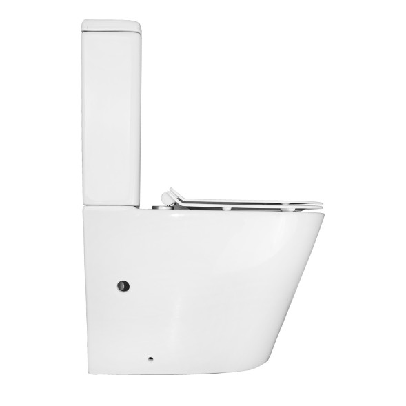 Унитаз-компакт Azario Vetro 605х380х825 напольный, безободковый, с бачком и сиденьем микролифт (AZ-2149)