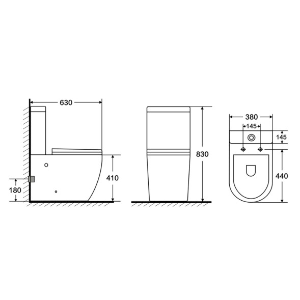 Унитаз-компакт Azario CORSA 630x380x830 напольный, смыв &amp;quot;ТОРНАДО&amp;quot;, безободковый с бачком и сиденьем микролифт (AZ-2062Т)