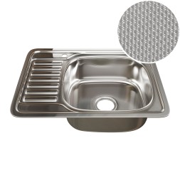 Мойка врез 65х50 (0,8) прав вып 3 1/2 MIXLINE 18см с сифоном ДЕКОР - 532311