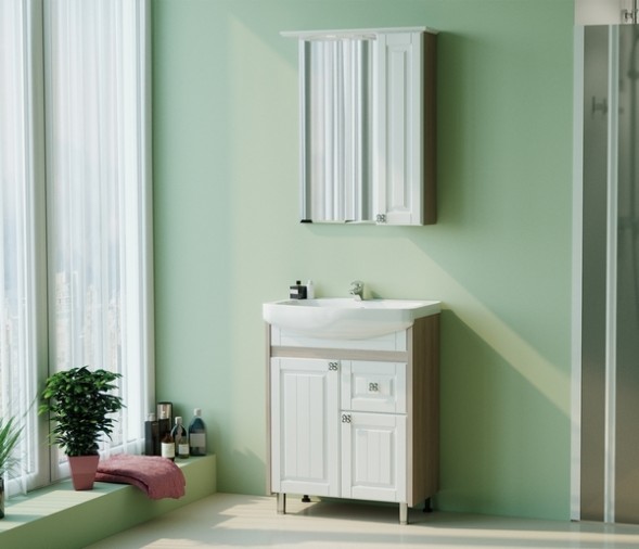 Зеркальный шкаф &amp;quot;ВЕРСАЛЬ-62&amp;quot; белое дерево левый с подсветкой(ПВХ) - 535000 