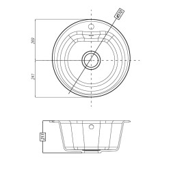 Кухонная мойка AQUATON Мида, цвет графит (1A712732MD210)