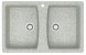 Кухонная мойка AZARIO Elmas 780х500х190 двойная, искусственный мрамор, цвет светло серый (CS00078335)
