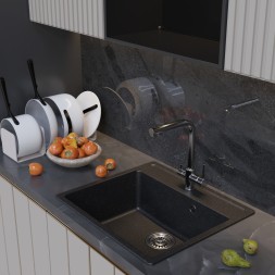 Мойка ML-GM15 КОМФОРТ черная (308), 560*500*180мм - 00-00009351 