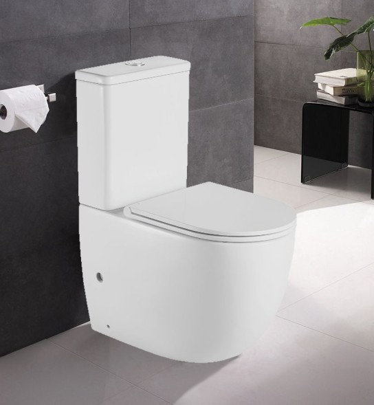 Унитаз-компакт Azario Mitta 620х340х810 напольный, безободковый, в комплекте с сиденьем микролифт (AZ-2128)