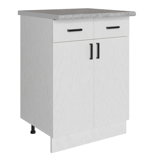 Стол разделочный 60 белый мрамор (2 ящика) - 523296 