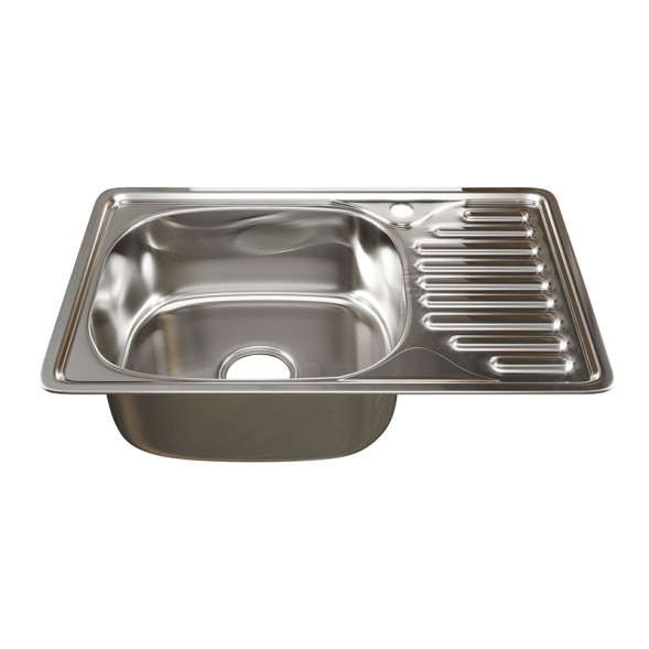 Мойка врез 66х42 (0,8) лев вып 3 1/2  MIXLINE 18см с сифоном - 536115 