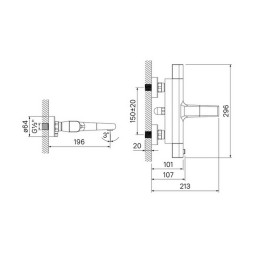 Смеситель для ванны термостат IDDIS UNISB02i74WA "Uniterm" без душ. аксессуаров ХРОМ - UNISB02i74WA
