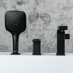 Смеситель для акриловой ванны 35к G1117-6 GAPPO (3 отв.) ЧЕРНЫЙ - G1117-6 