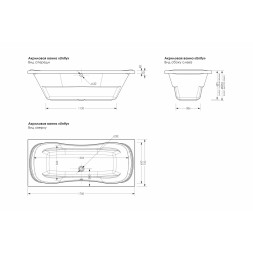 Ванна акриловая 1,7*0,75 "Unity" (каркас+экран) (Метакам) -