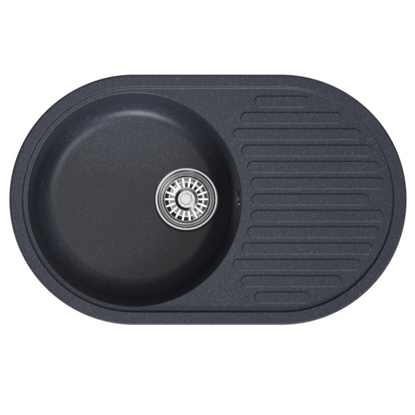 Мойка ML-GM16 КОМФОРТ овальная с крылом, антрацит (343), 730*460*180мм - 00-00009370 