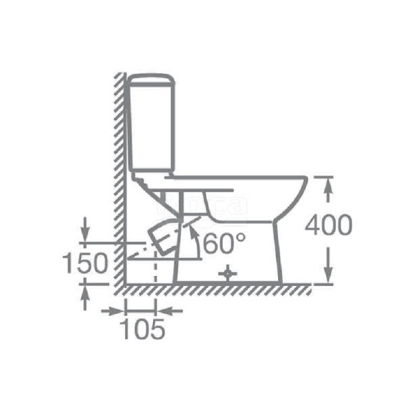 Унитаз-компакт Roca ACCESS, косой выпуск, c сиденьем микролифт (7.34P2.3.900.Y)