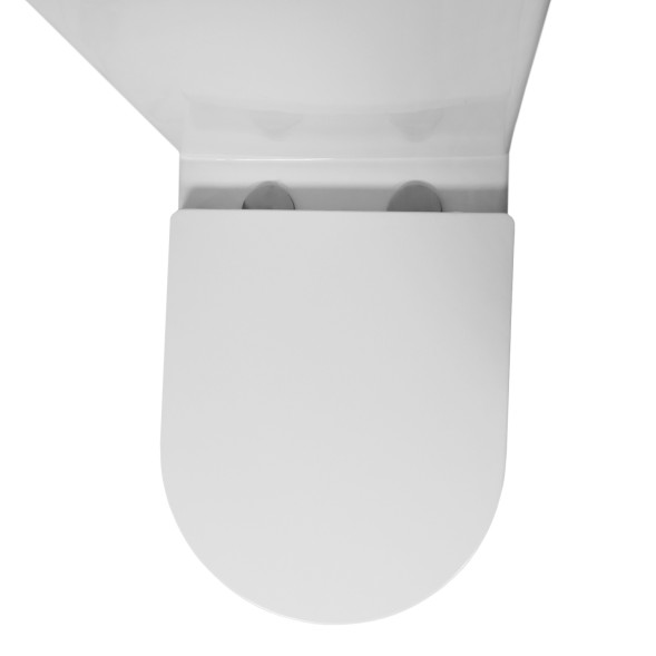 Унитаз напольный Azario Blanco безободковый, в комплекте с бачком и сиденьем микролифт, дюропласт 820*630*360 (AZ-T003B-R)