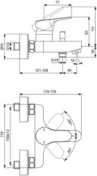 Смеситель для ванны Ideal Standard Cerabase хром (BC843AA)