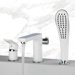 Смеситель для акриловой ванны 35к G1148 GAPPO (3 отв.) БЕЛЫЙ-ХРОМ - G1148 