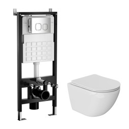 Комплект WAVE &amp;quot;Система инсталляции МЕХАНИКА+унитаз &amp;quot;MERIDIAN TornadoFlush&amp;quot;+квадратная кнопка A3 хром - 553421 