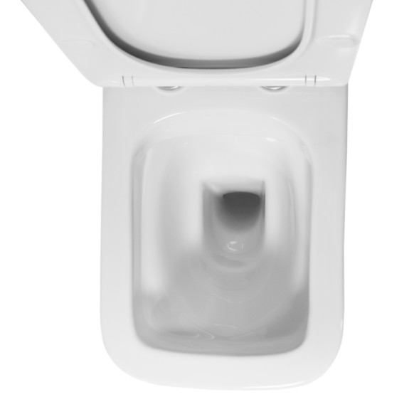 Унитаз напольный Azario Indor безободковый, в комплекте с бачком и сиденьем микролифт, дюропласт 820*630*360 (AZ-T004B-R)