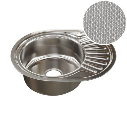 Мойка овал 57х45 (0,8) лев вып 3 1/2 MIXLINE 18 см с сифоном ДЕКОР - 532302 