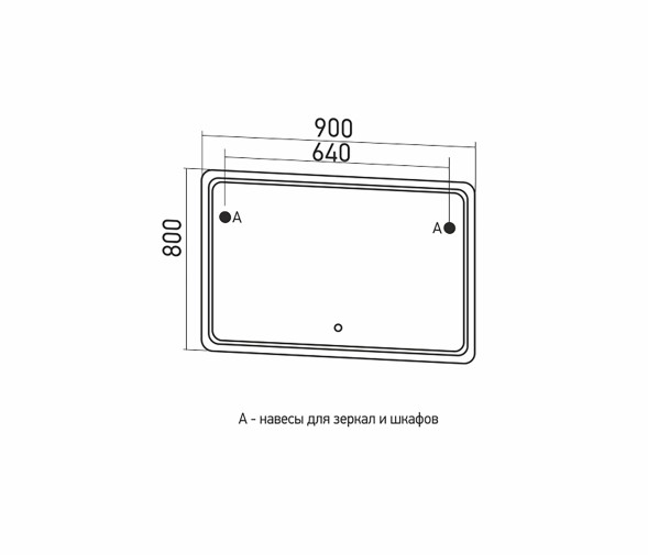 Зеркало MIXLINE &amp;quot;Виктория&amp;quot; 900*800 (ШВ) сенсорный выкл, светодиодная подсветка - MLZ.Vik.9.1.2 