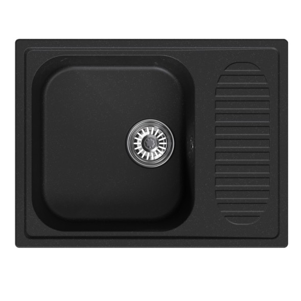 Мойка ML-GM18 КОМФОРТ с крылом, ультра-черная (344), 640*490*190мм - 00-00009395 