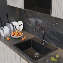 Мойка ML-GM15 КОМФОРТ ультра-черная (344), 560*500*180мм - 00-00009359 