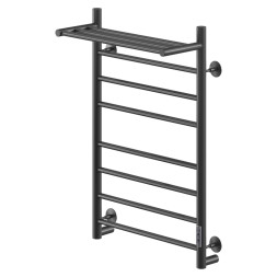 Полотенцесушитель MIXLINE VEGA 80х50 (таймер, 382Вт, 7 перекладин + ПОЛКА) электрический ЧЕРНЫЙ - ML-556426